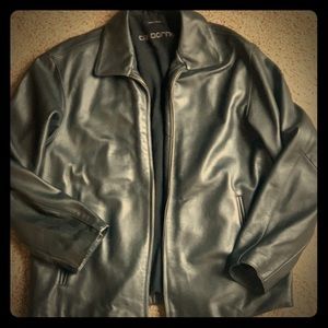 Mens Large Black Leather Jacket